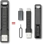Lever Gear CableKit - Keychain USB C Cable Kit for Android Phones - Includes Micro USB Adapter, Short USB C Cable, Carry Case and SIM Tool. Tiny USB C Keychain Cable (Micro-B Adapter, Single)