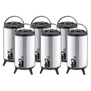 6X 14L Portable Insulated Cold/Heat Coffee Tea Beer Barrel Brew Pot With Dispens