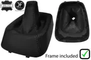 BLACK STITCH LEATHER GEAR BOOT+PLASTIC FRAME FOR MITSUBISHI CARISMA 1995-2005