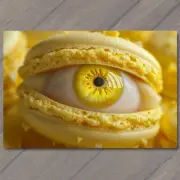 4x6" Macaron Eye Pale Yellow Detailed Surreal Unusual Strange Weird Creepy