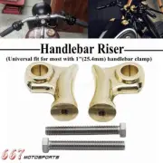 Motorcycle Brass 1" Handlebar Riser Kit For Harley Bobber Chopper Cafe Racer