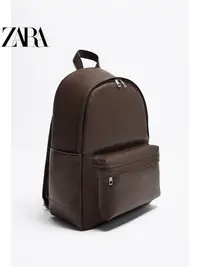在飛比找Yahoo!奇摩拍賣優惠-背包ZARA精選 男包 棕色大容量雙肩背包 3225120 