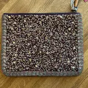 NEW MOSSIMO BURGUNDY SEQUIN embellished women's clutch pouch bag 11x8