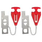 2 Pack Hotel Door Lock, Extra Lock for Privacy and Safety Double Hole Red