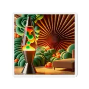 Die-Cut Fridge Magnet Retro Lava Lamp Mid Century Atomic Design Art