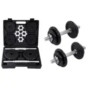 15 Pcs Dumbbell Set 20kg Cast Iron Weight Lifting Strength Training Body Workout