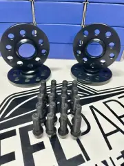 4 x 20mm Black SPR Wheel Spacers, Black Bolts, Audi A4 A5 A6