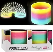 Plastic Coil Spring, Glow-in-The-Dark Magic Rainbow Slingy, Party Favor, Birthday Bag Filler, Stocking Stuffers, 3" (80MM) (2-Pack)