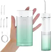 Travel Water Dental Flosser for Teeth Cordless Rechargeable Portable Oral Irrigator with 40-140PSI for Teeth Cleaning IPX7 Waterproof -White
