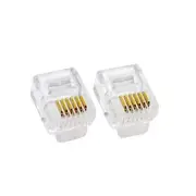 100PACK Telephone Plug 6P6C RJ12 Modular Plug 6/6 Telephone Cord Connector