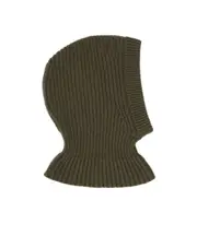 ribbed-knit lambs wool balaclava S,L,M light moss