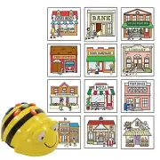Bee-Bot Robot with 3D Community Construction Kit, Kids STEM Coding Toy Robotics