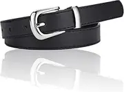 [NiceYnn] Kids PU Leather Belt for 6-12 Year Girls Boys, Adjustable Chic Belt with Pin Buckle for Jeans Pants Dresses, Skinny Retro Leather Thin Waist Belt
