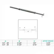Stainless Steel 1/4" Threaded Drop Pin & Hand Swage Stud Turnbuckle For Cable