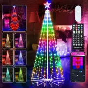 Smart Christmas Cone Tree LED Light, 6Ft 265 LED Music Sync with Remote APP and
