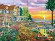 Ceramic Tile Mural Backsplash Agudelo Sunset Landscape Art FAA002