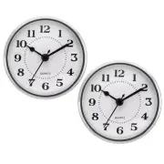 2Pcs 3.5" 90mm Quartz Arabic Clock Insert, Fit 78mm/3.1", Silver/White, Style 4