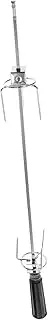 ANDRESLAD Stainless Steel Rotating Barbecue Fork Durable BBQ Skewer for Grilling Chicken Meat Versatile Outdoor Cooking Tool with Handle for Picnic Parties