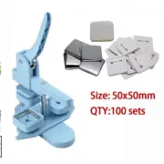 100pcs Square Badge Button Maker 50x50mm Manual Press Badge Machine For DIY Maki