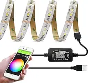 ZigBee 3.0 USB RGBWW LED Strip Works with Hub Bridge, Alexa Echo Plus for Smart App/Voice Control, RGB, Cool White, Warm White, TV Atmosphere, Light Strip, 5 V, Alexa LED Strip, RGBCCT