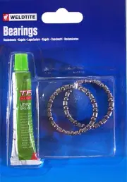 WELDTITE BIKE SET BALL BEARING 5/32" + LITHIUM GREASE LUBRICANT BEARINGS HEADSET