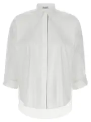 [Brunello Cucinelli] Brunello Cucinelli-Shiny Trim Camicie Bianco-Donna M