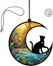 Dog Memorial, Stained Light Catcher Window Ornaments, Dog Memorial for Dog Lovers, Acrylic Moon Hanging Ornament, Dog Memorial Ornament Loss of Pet Sympathy