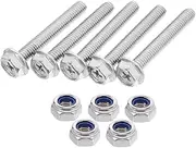 LIFKOME Stainless Steel Hexagon Flange Bolts Nuts Set Full Threaded Slip Metal Nuts Hardware Assortment
