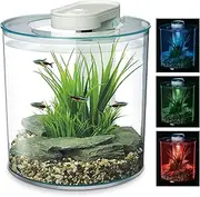 Marina 360 Aquarium with Remote Control LED Lighting, Multi-Colour, 10 Litre