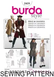 BURDA 2459 MEN'S PIRATE & CASANOVA COSTUME SEWING PATTERN Sizes 36-48