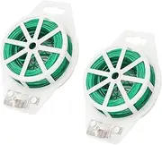 2PCS Gardening Plant Wire Twist Ties Multifunctional Soft Wire Tie Sturdy Reusable Garden Plant Tie Plastic Twist Tie Roll with Cutter for Gardening Home Office 50m