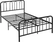 Double Size Metal Bed Frame, Modern Bed Frame with Headboard & Footboard, Platform Bed Frame Mattress Foundation with Sturdy Structure & Storage Area Under The Bed, No Box Spring Needed