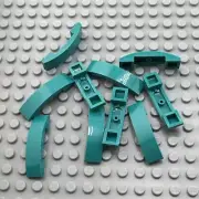 LEGO Slope - Dark Turquoise - Curved 4 x 1 x 2/3 Double - QTY x10