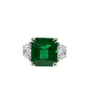 Diana M. Fine Jewelry Platinum 10.76 ct. tw. Diamond & Emerald Ring NoColor