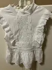 NWT Altar'd State coquette white Embroidered Lace Crop Top open back Size XS $69