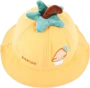 [FRCOLOR] Girl Summer Hat Sun Protection Hat with Strap Adorable Breathable Fisherman Style for Boy Girl for Durable and Cute Design for Newborns Light Yellow