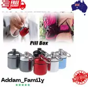 Mini Portable Aluminum Pill Case Carry Bottle Earplugs Box Keychain Container