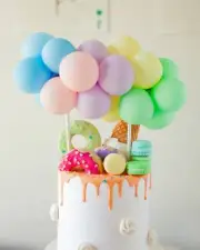 Pastel Rainbow Balloon Cake Topper | DIY Cake Garland Kit | Mini Party Balloons