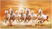 Fenteer Canvas Print of Seven Horses Running Artwork for Home Decor, as described, L