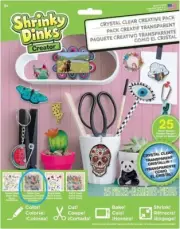 Just Play Shrinky Dinks Creative Pack, 25 Sheets Crystal Clear, Multicolor