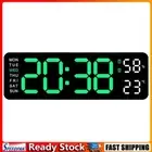 Modern Wall Clock Temperature Date Week Display Clock (Blackshell Green Light)