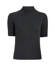 Khaite Cecil Mock-Neck Knitted Sweater L storm