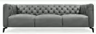 GREVILLE PREMIUM LEATHER 3.5-SEATER SOFA COUCH SETTEE DARK GREY