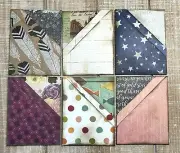 Junk Journal folded origami pocket paper folded pocket set of 6 pockets