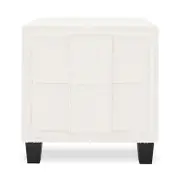 Crossandra Boucle Upholstered Bedside Table - Cream White
