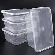 50 Pack Plastic Takeaway Food Plastic Storage Food Containers with Lids, Meal Prep Containers, Bento Box BPA Free, Reuse, Refrigerator Safe, Microwave, Dishwasher Safe Plastic Takeaway containers