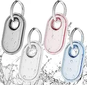 Compatible with Samsung Smart tag 2 Case 4 Pack with Keychain, Clear TPU Scratch and Shock Resistant, Easy to Install, for Luggage, Keys, Dog Collar for Smart tag 2 Case