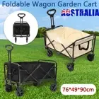 Outdoor Garden Cart Camping Trolley Beach Wagon Foldable Removeable Shade Basket