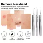 3x Acne Needle Kit Blackhead Remover Pimple Blemish Comedone Extractor Tweezer