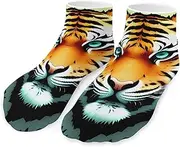 [QMNVBDS] Little Fat Tiger Head Socks Ankle Length Socks Casual Short Socks for Women Men Low Cut Sports Socks Running Socks No Show Socks Ankle Socks Athletic Socks Workout Socks, Style, One Size